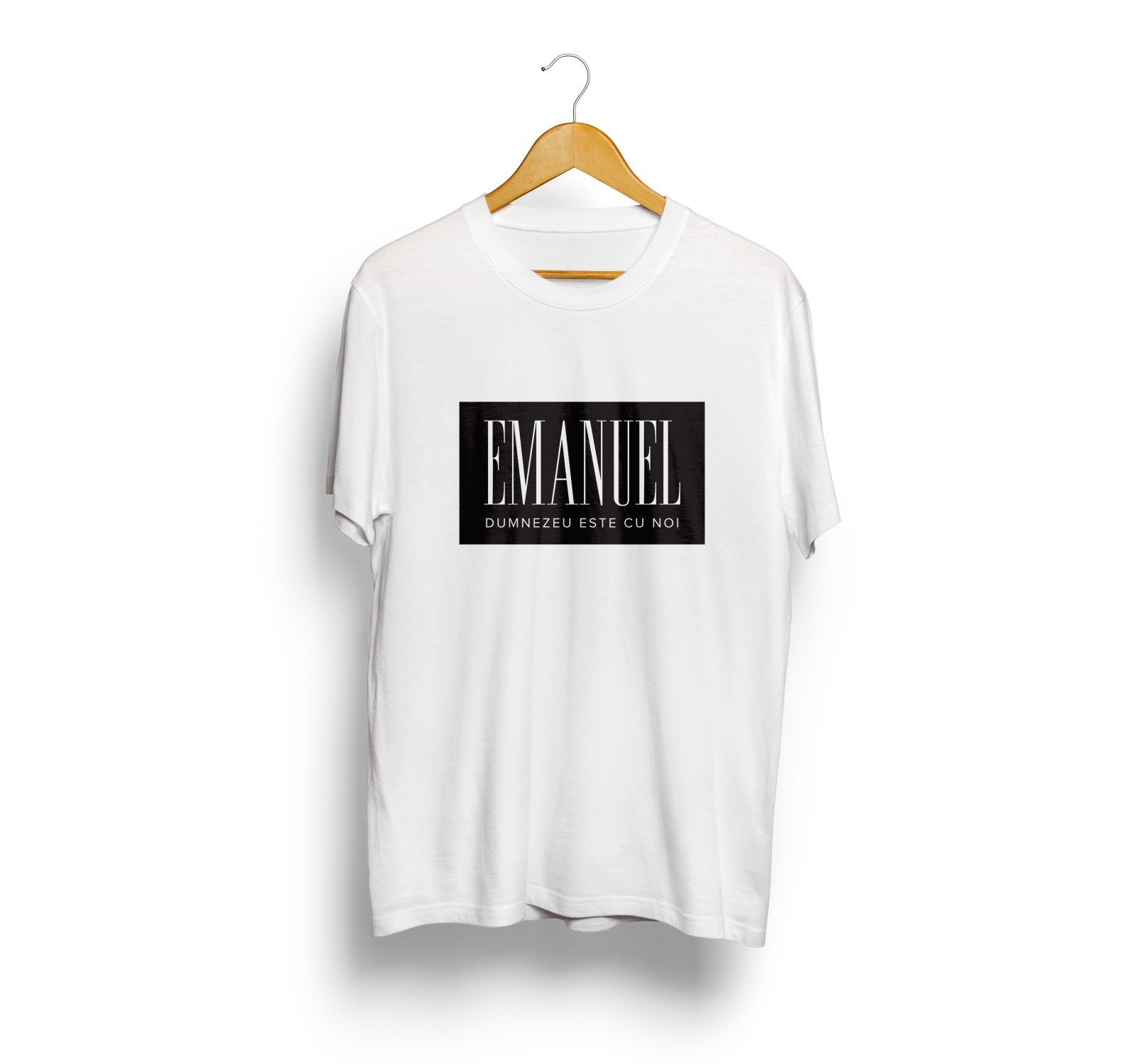 Tricou alb: Emanuel, Dumnezeu este cu noi